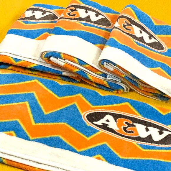 Vintage 90s A&W Advertising Promo Bath Towel 31"x55" -SINGLE (1C) - All Cotton - Picture 12 of 12
